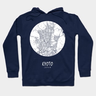 Kyoto, Japan City Map - Full Moon Hoodie